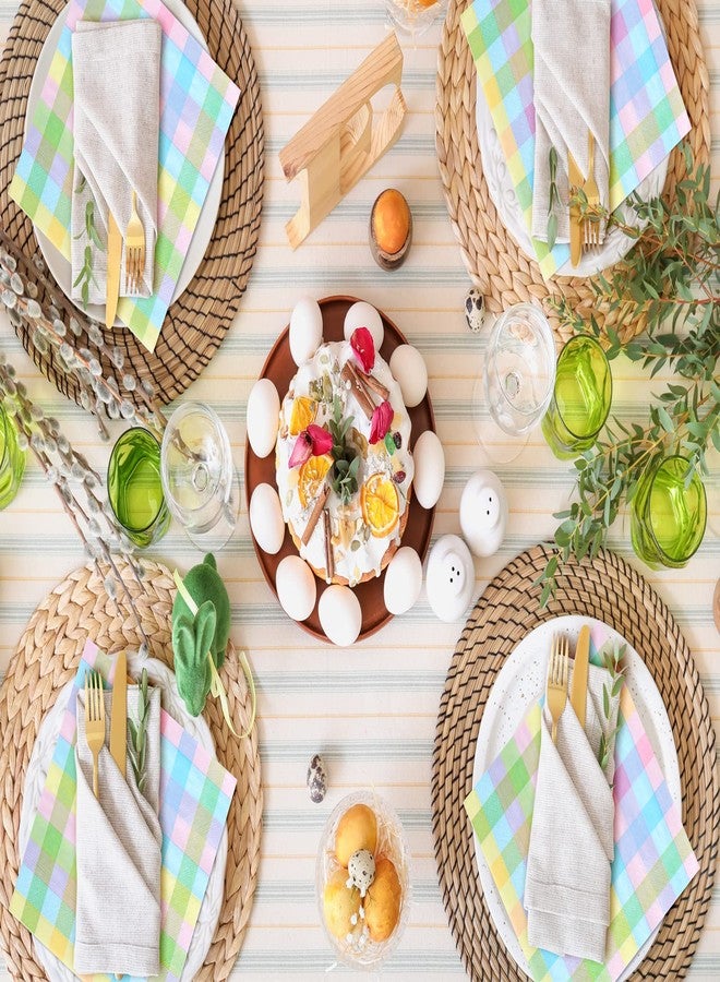 Whaline Easter Paper Napkins 6.5 x 6.5 Inch Colorful Buffalo Plaid Disposable Luncheon Napkins Checkered Pattern Lunch Napkins for Easter Spring Home Dinner Buffet Tableware Party Supplies, 80 Pack - Image 5